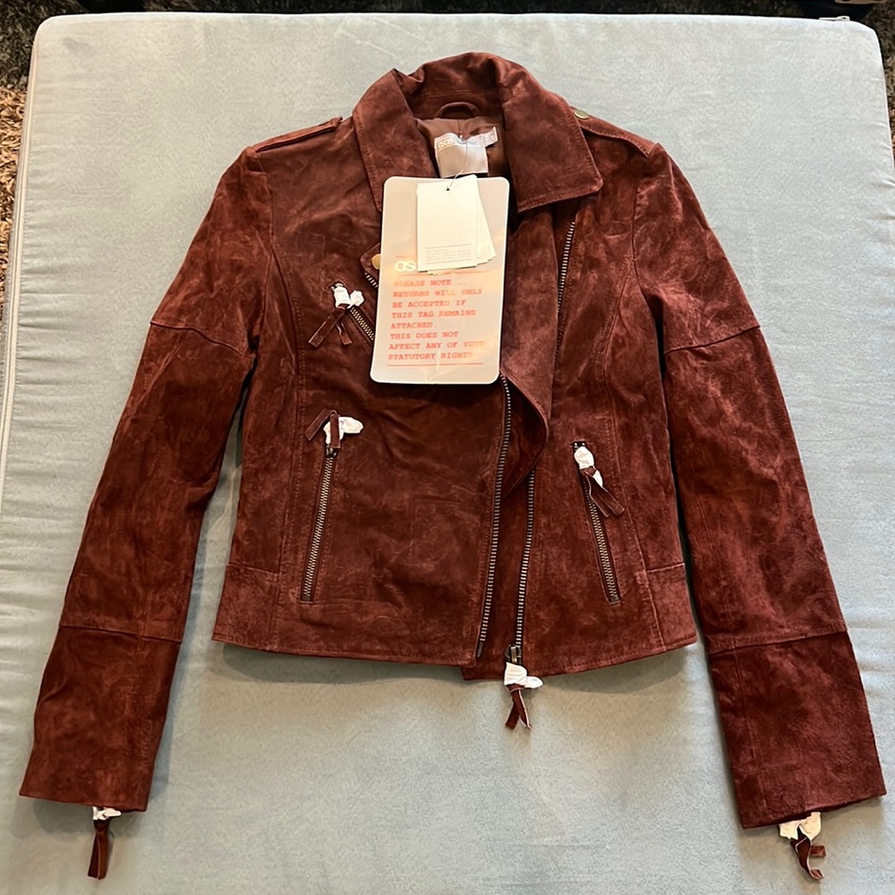 NEW ASOS size small suede moto jacket